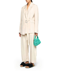 Pantalon évasé taille haute - Beige
