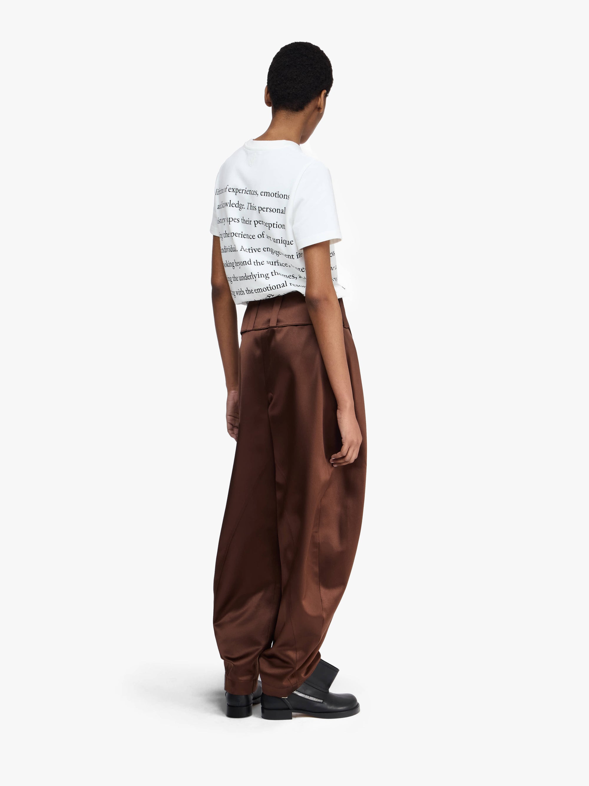 Pantalon Plissé Avec Anneaux En D - Chestnut