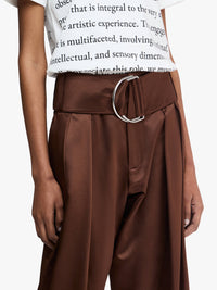 Pantalon Plissé Avec Anneaux En D - Chestnut
