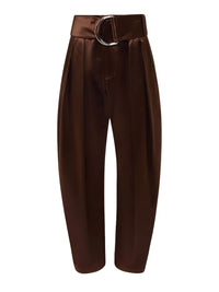 Pantalon Plissé Avec Anneaux En D - Chestnut