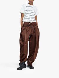 Pantalon Plissé Avec Anneaux En D - Chestnut
