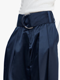 Pantalon Plissé Avec Anneaux En D - Navy