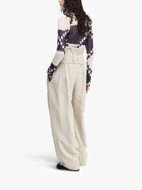 Pantalon Froncé Avec Anneau En D - Stone