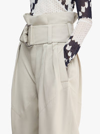 Pantalon Froncé Avec Anneau En D - Stone