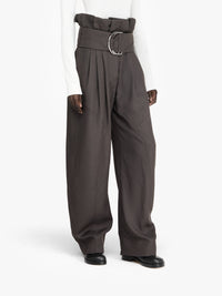 Pantalon Froncé Avec Anneau En D - Charcoal
