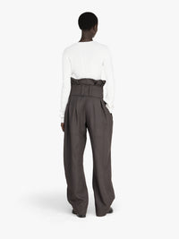 Pantalon Froncé Avec Anneau En D - Charcoal
