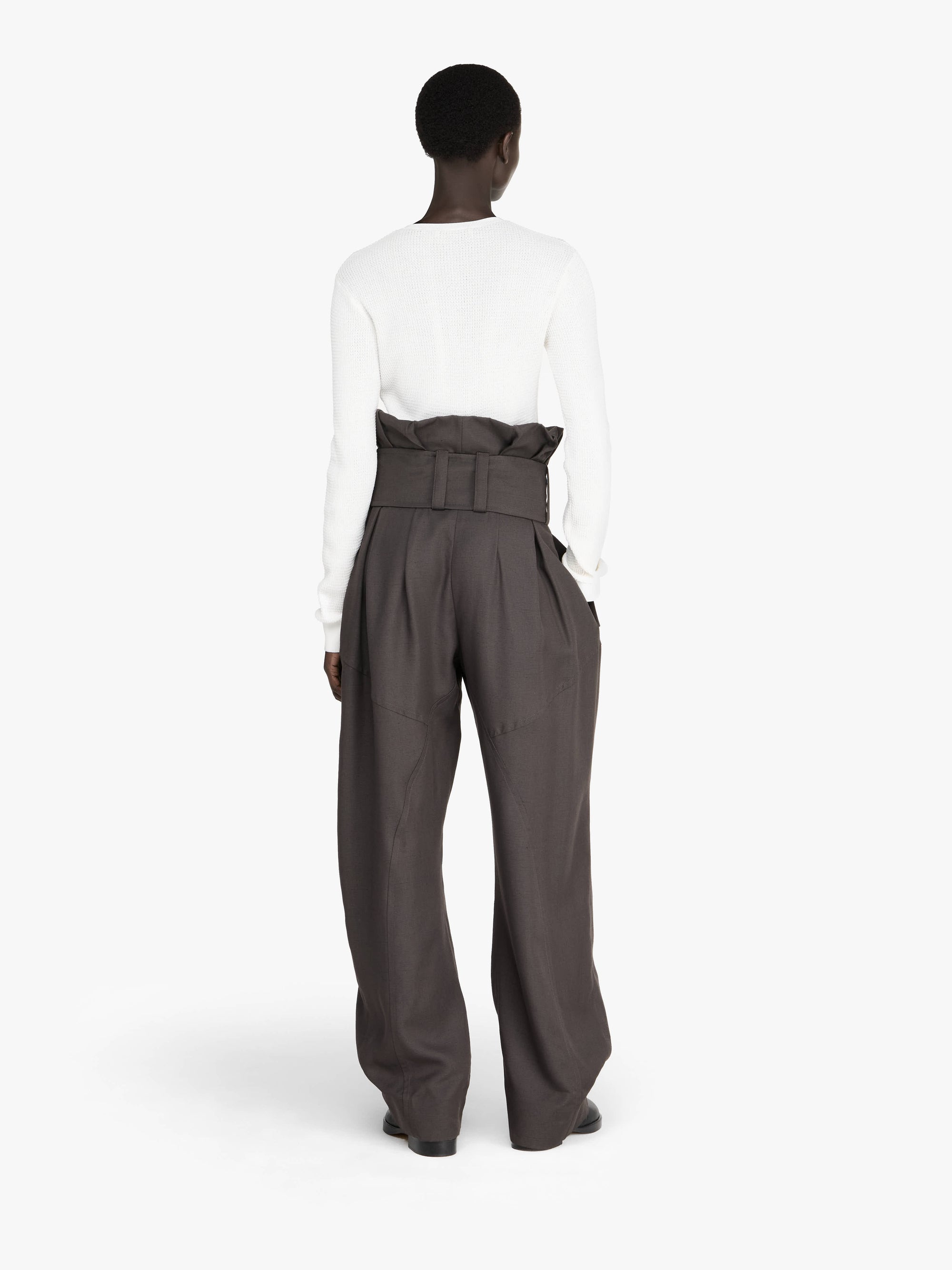 Pantalon Froncé Avec Anneau En D - Charcoal