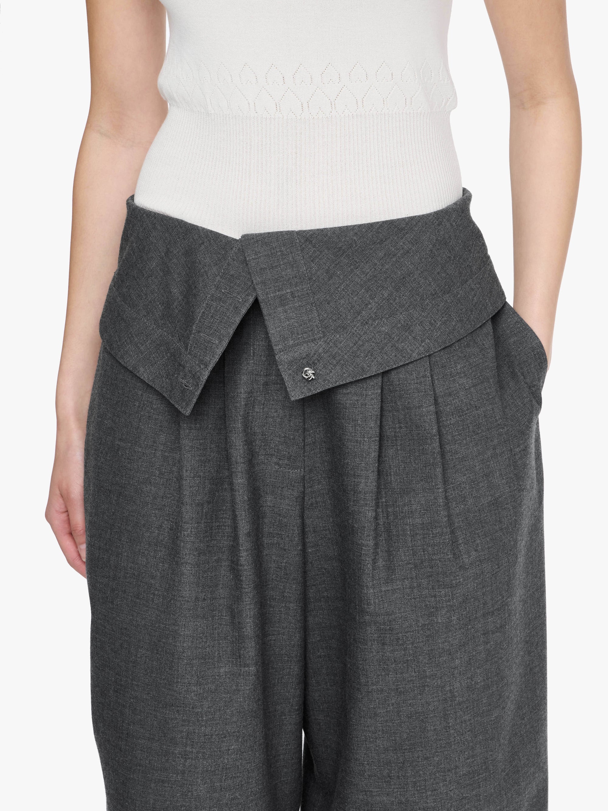 Pantalon À Virgules - Charcoal Melange