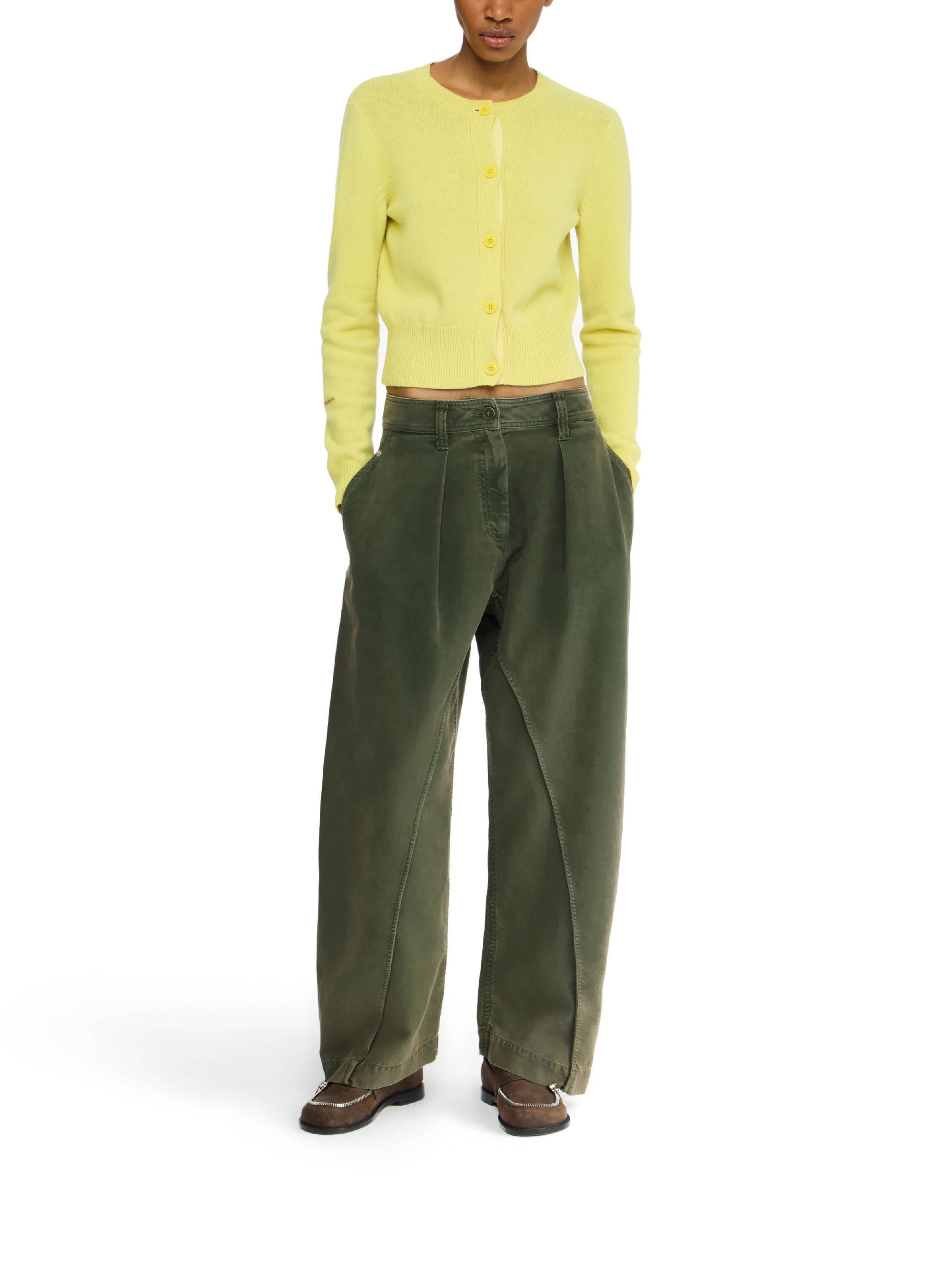 Pantalon à coutures torsadées - Olive