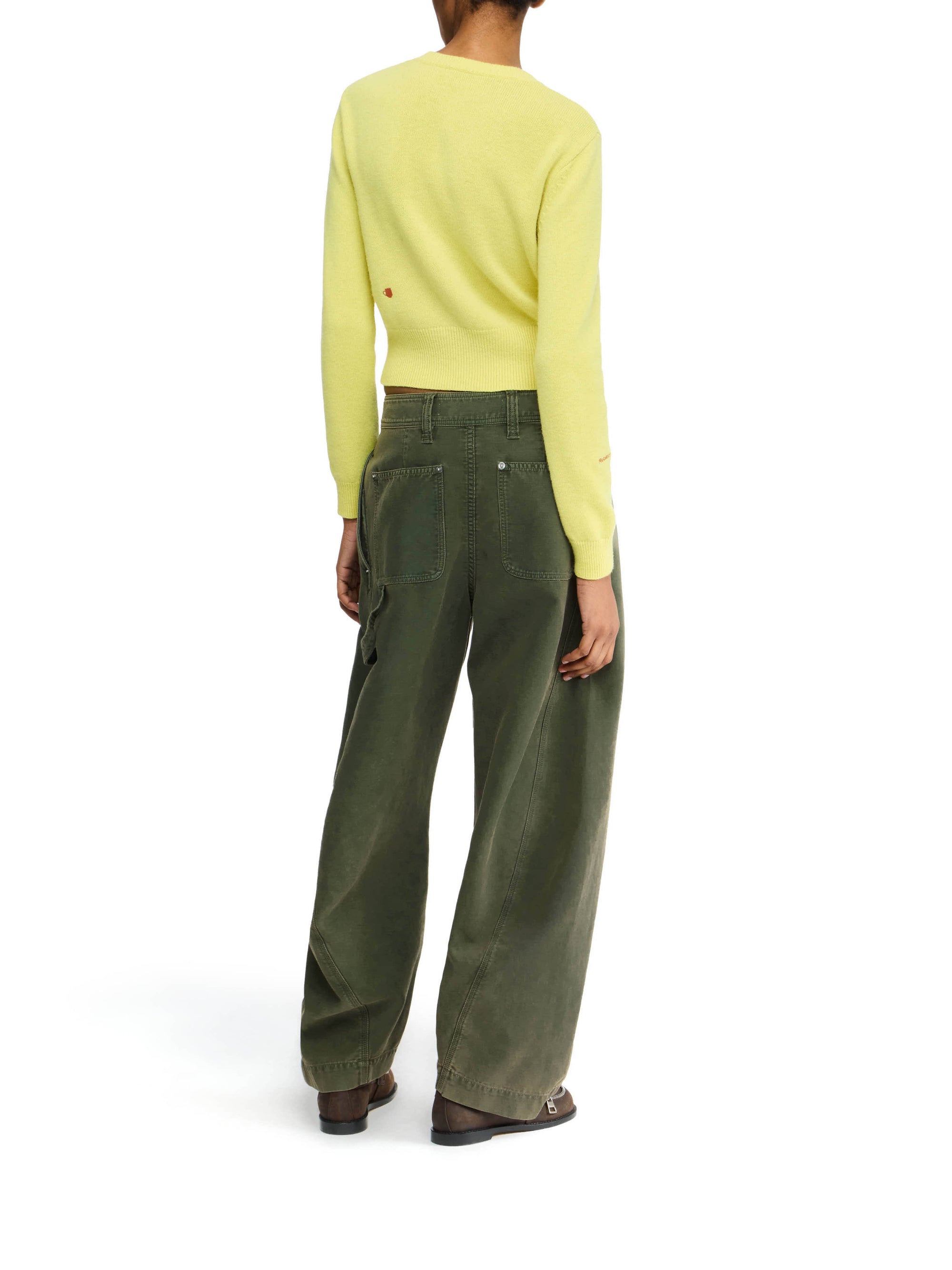 Pantalon À Coutures Torsadées - Olive