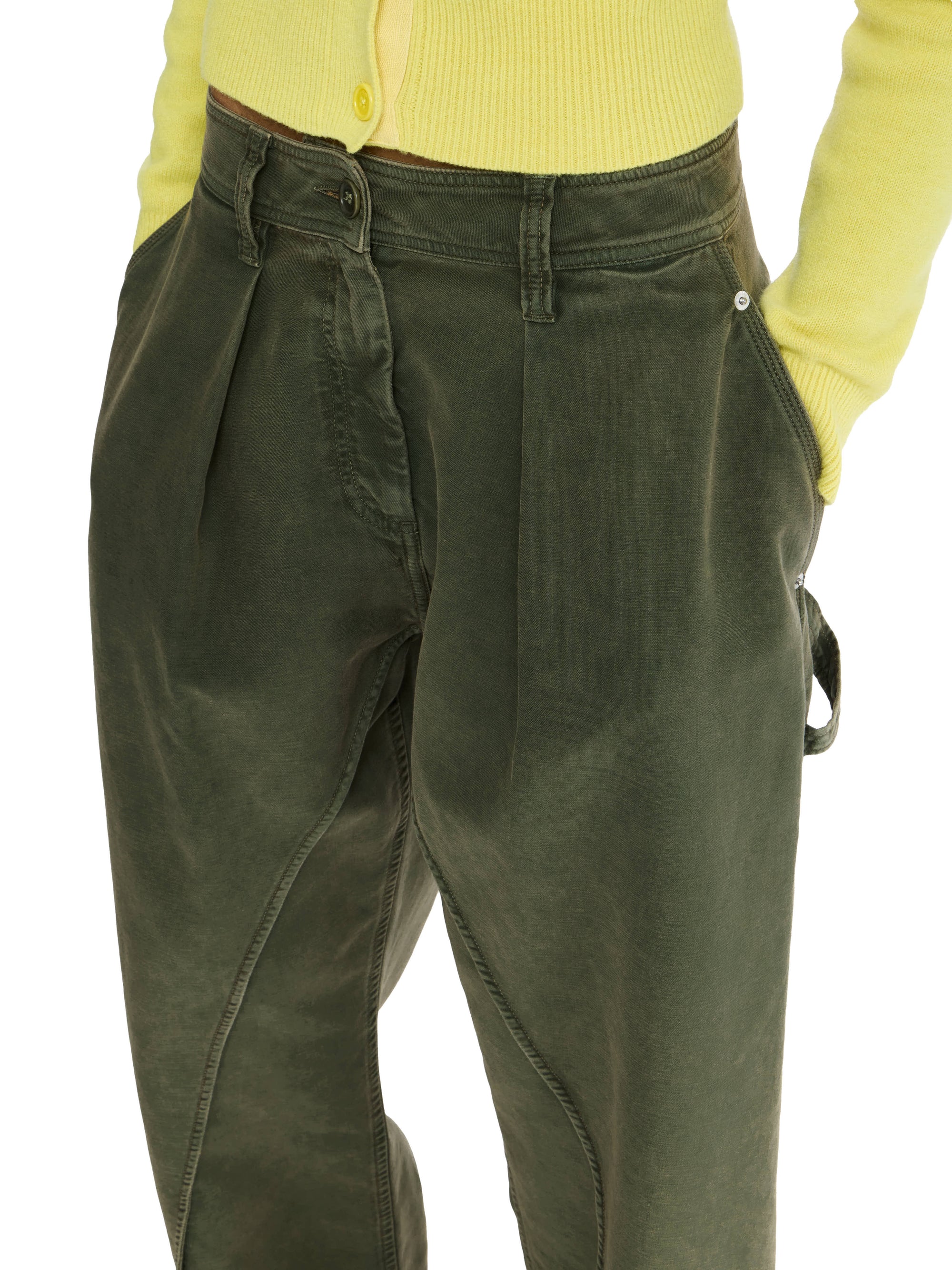 Pantalon À Coutures Torsadées - Olive