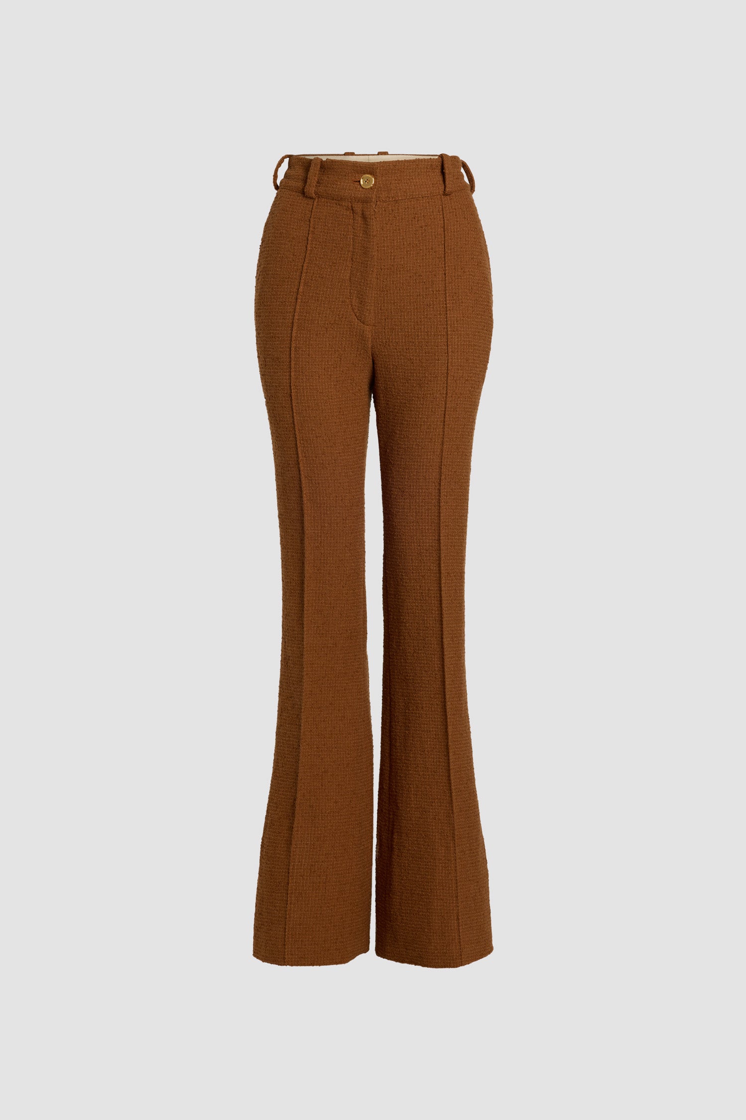 Pantalon évasé en tweed de laine éco-responsable et coton bio