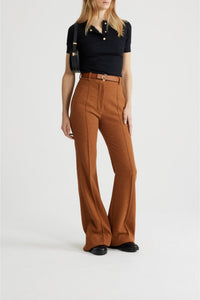 Autumn Leaf / Pantalon évasé en tweed de laine éco-responsable et coton bio