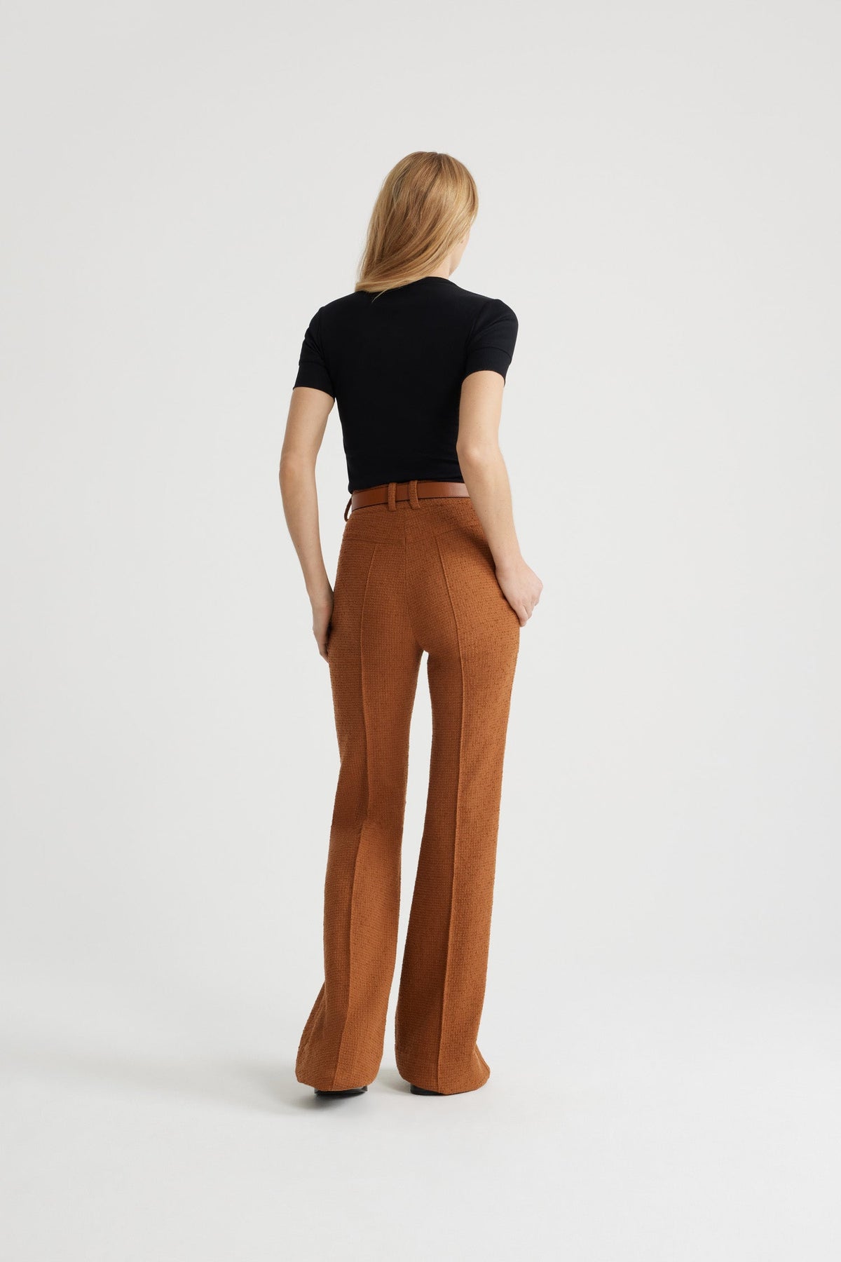 Autumn Leaf / Pantalon évasé en tweed de laine éco-responsable et coton bio