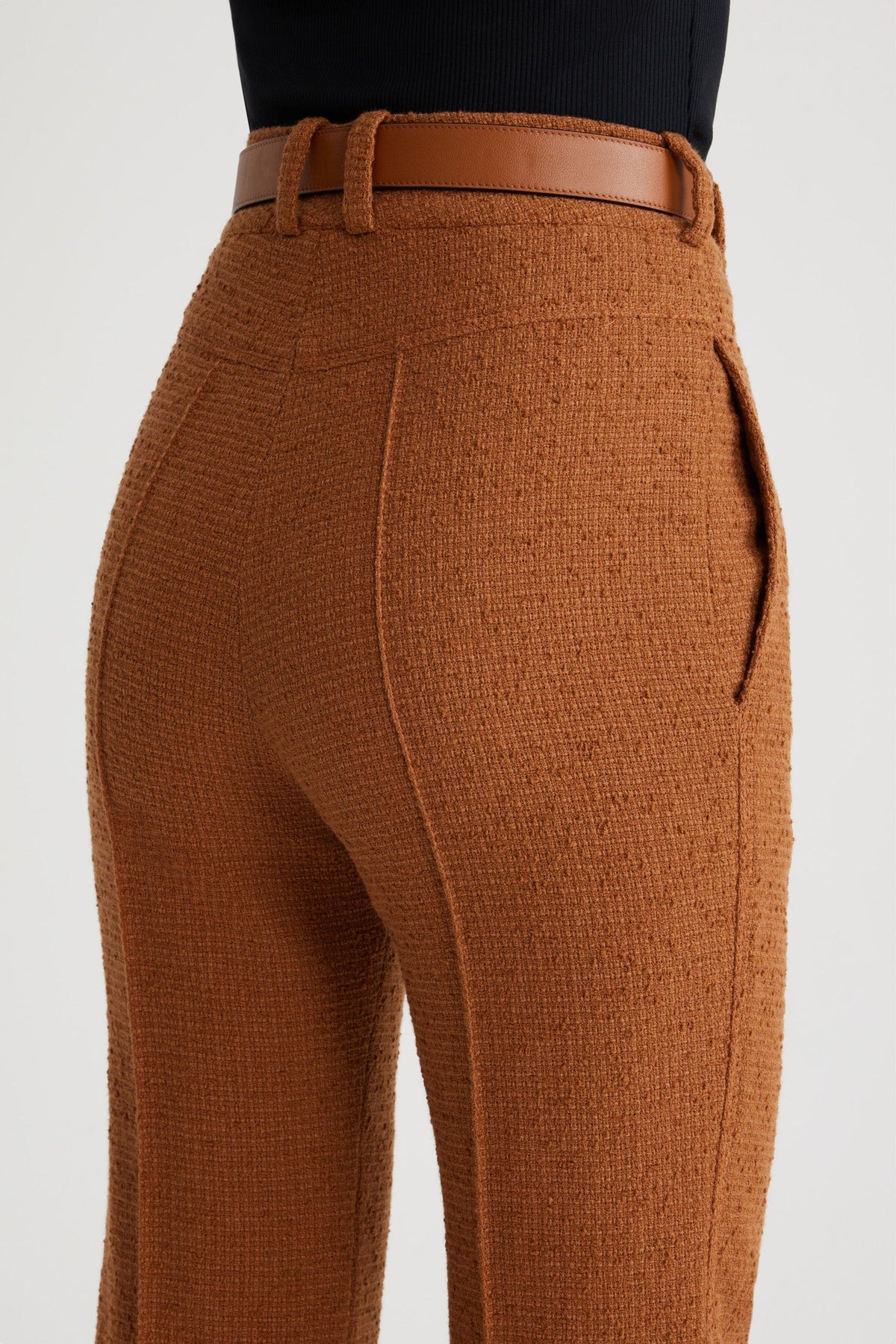 Autumn Leaf / Pantalon évasé en tweed de laine éco-responsable et coton bio