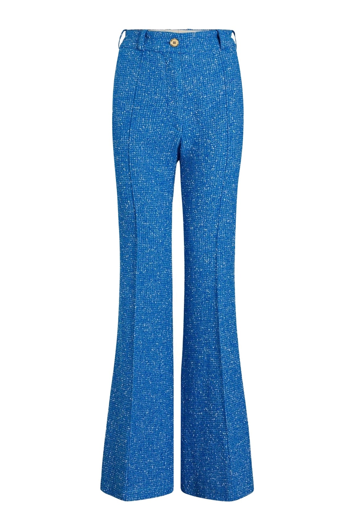 Victoria Blue / Pantalon évasé en tweed de laine éco-responsable et coton bio