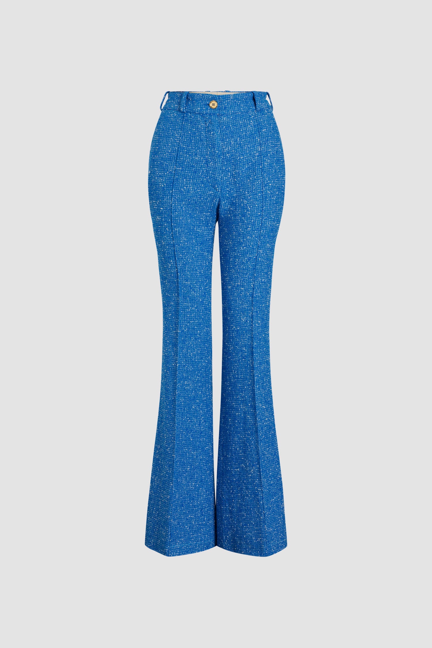 Pantalon évasé en tweed de laine éco-responsable et coton bio