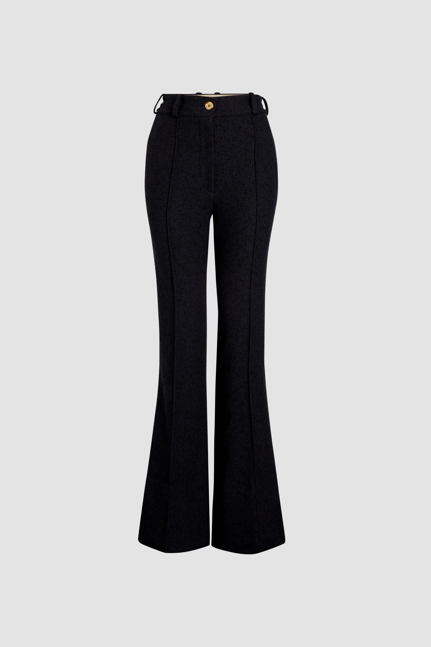 Pantalon évasé en tweed de laine éco-responsable et coton bio
