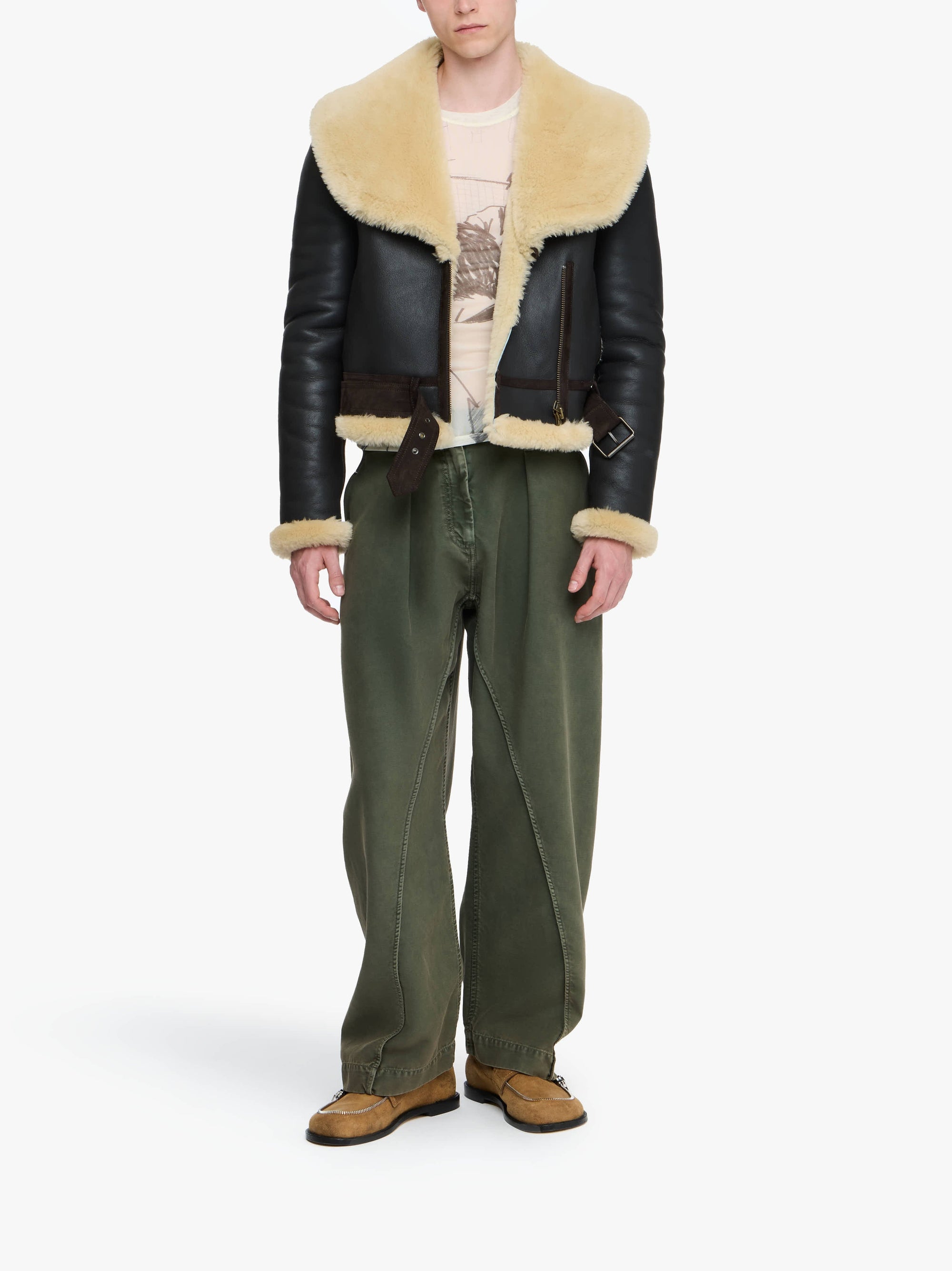Pantalon À Coutures Torsadées - Olive