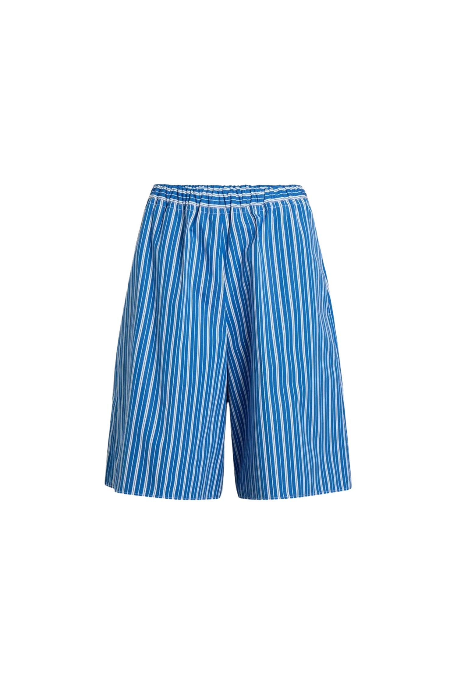 Cotton striped Bermuda shorts - Blue