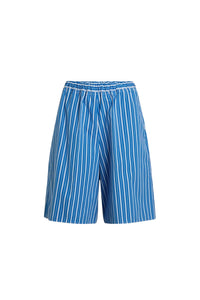 Victoria Blue Stripes / Bermuda en coton éco-responsable imprimé