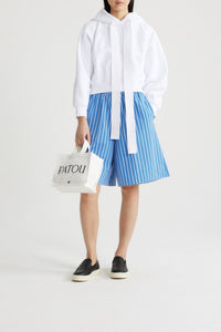 Cotton striped Bermuda shorts - Pink