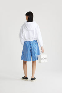 Victoria Blue Stripes / Bermuda en coton éco-responsable imprimé