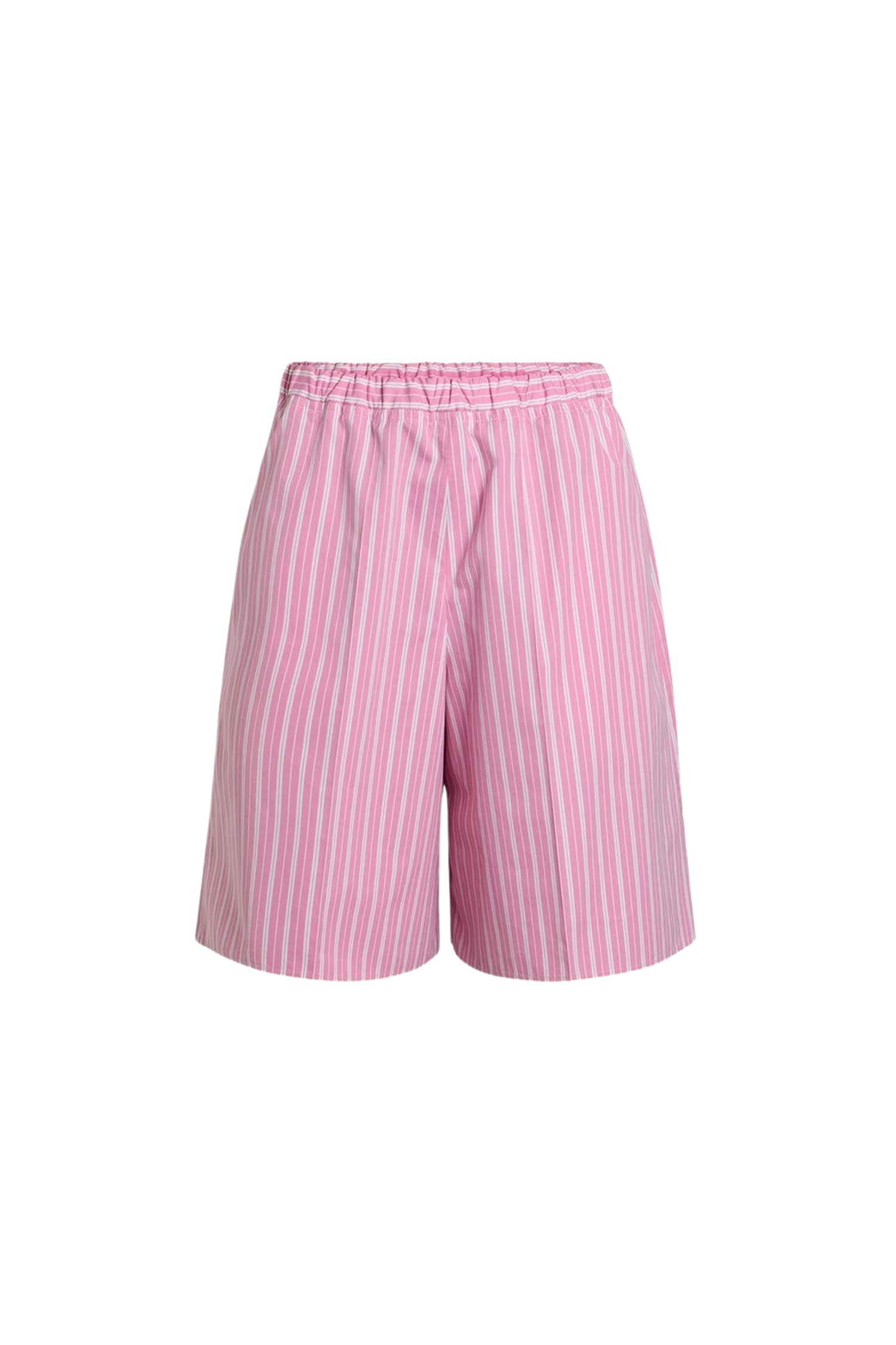 Cotton striped Bermuda shorts - Pink