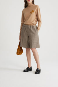 Houndstooth / Bermuda en mélange de laine recyclée