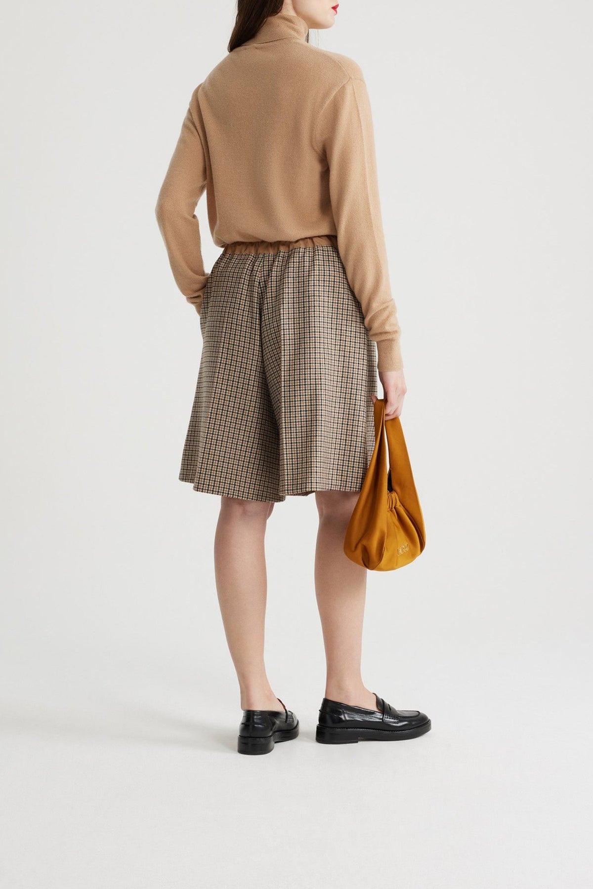 Houndstooth / Bermuda en mélange de laine recyclée