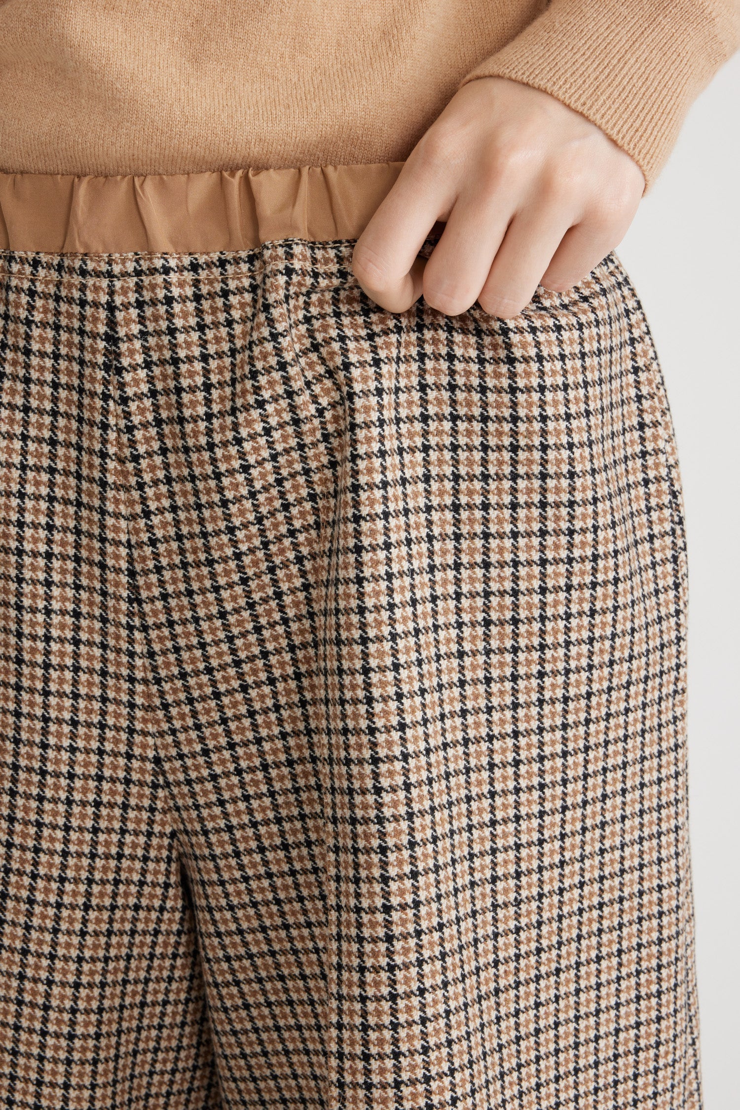Houndstooth / Bermuda en mélange de laine recyclée