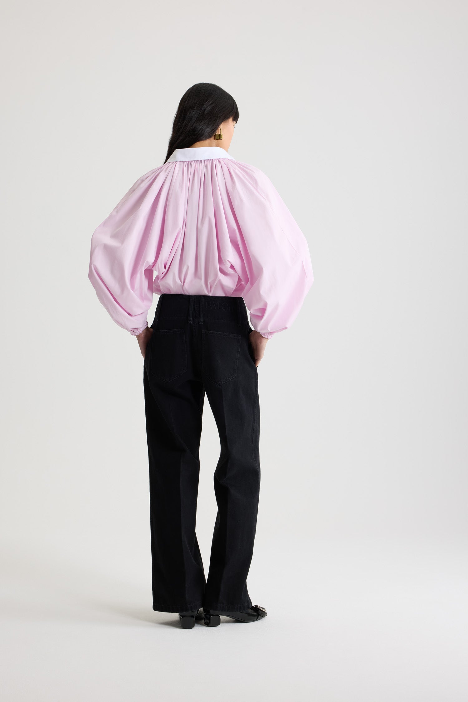 Khol Stone / Pantalon à ceinture large en denim de coton bio