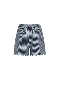 Navy Stripes / Short en popeline de coton bio imprimée