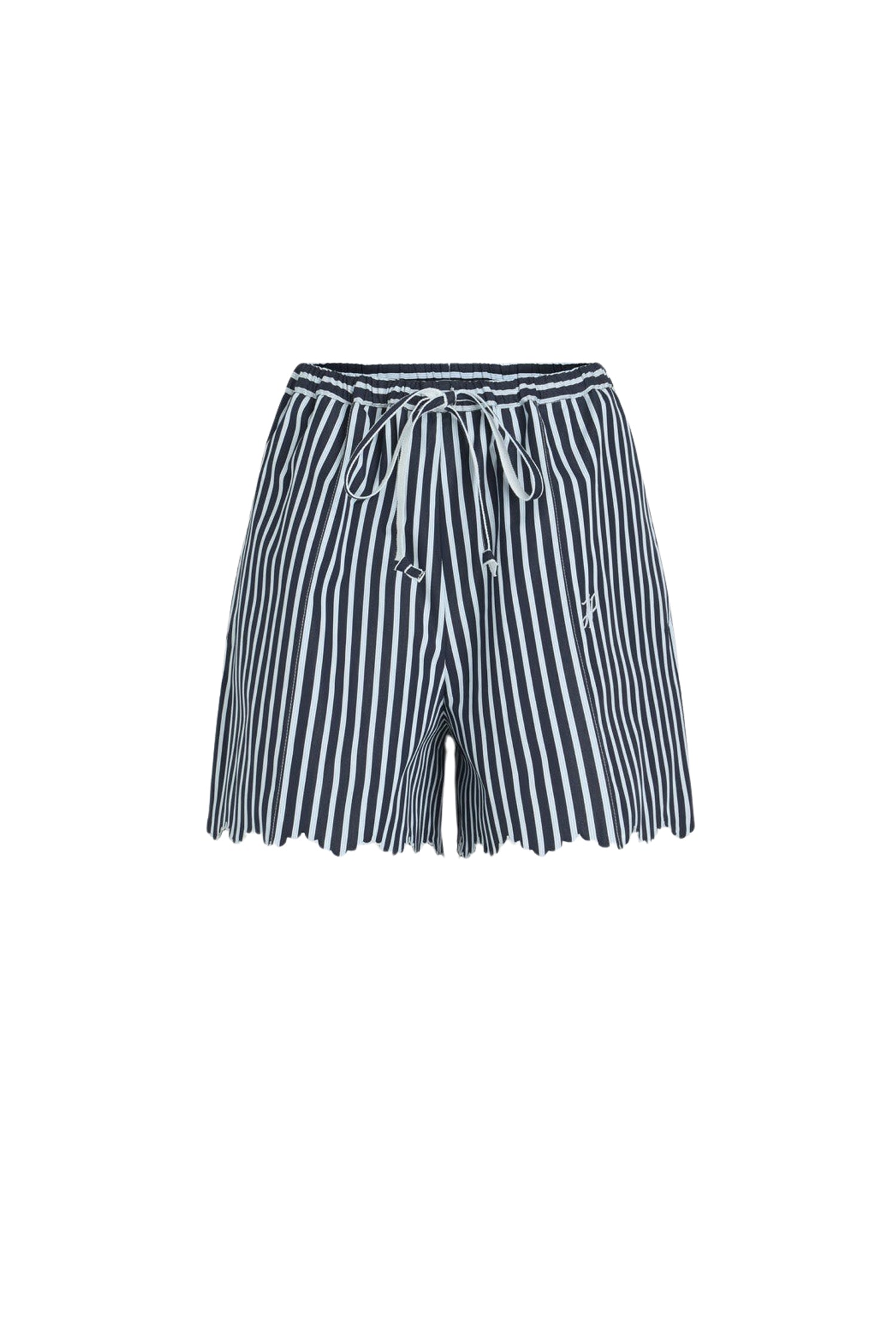 Navy Stripes / Short en popeline de coton bio imprimée