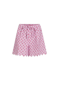 Small Provence Pink / Short en viscose mélangée éco-responsable matelassée et imprimée