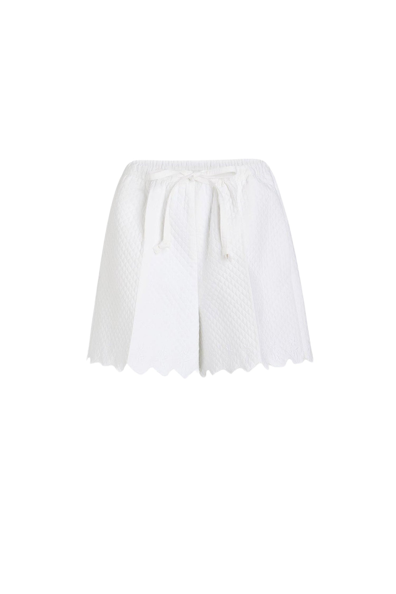 Short en javanaise matelassée - Blanc