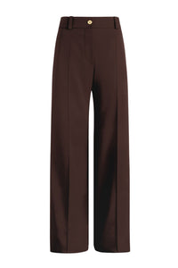 Pantalon évasé en laine - Smoked Ebony