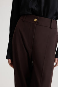Pantalon évasé en laine - Smoked Ebony