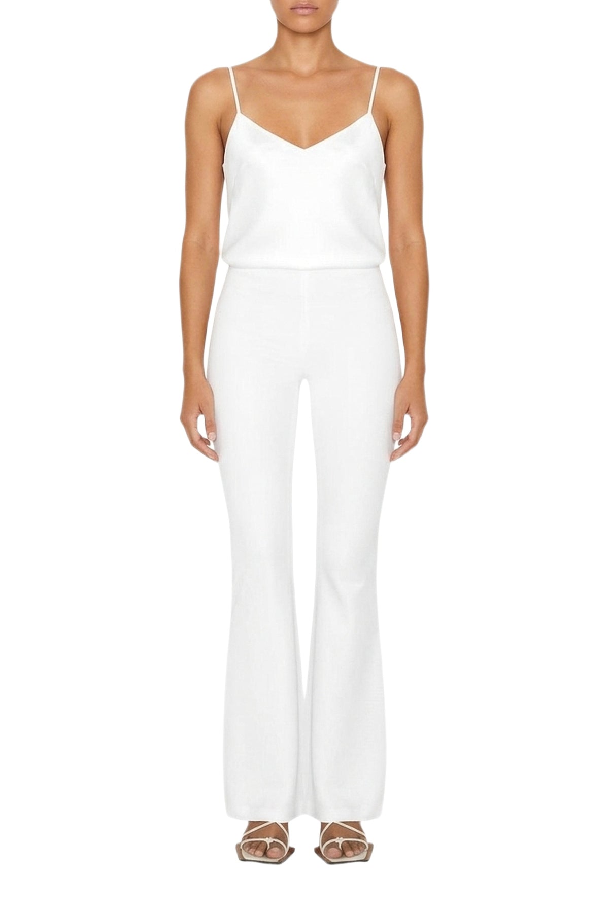 Flared Trousers - White