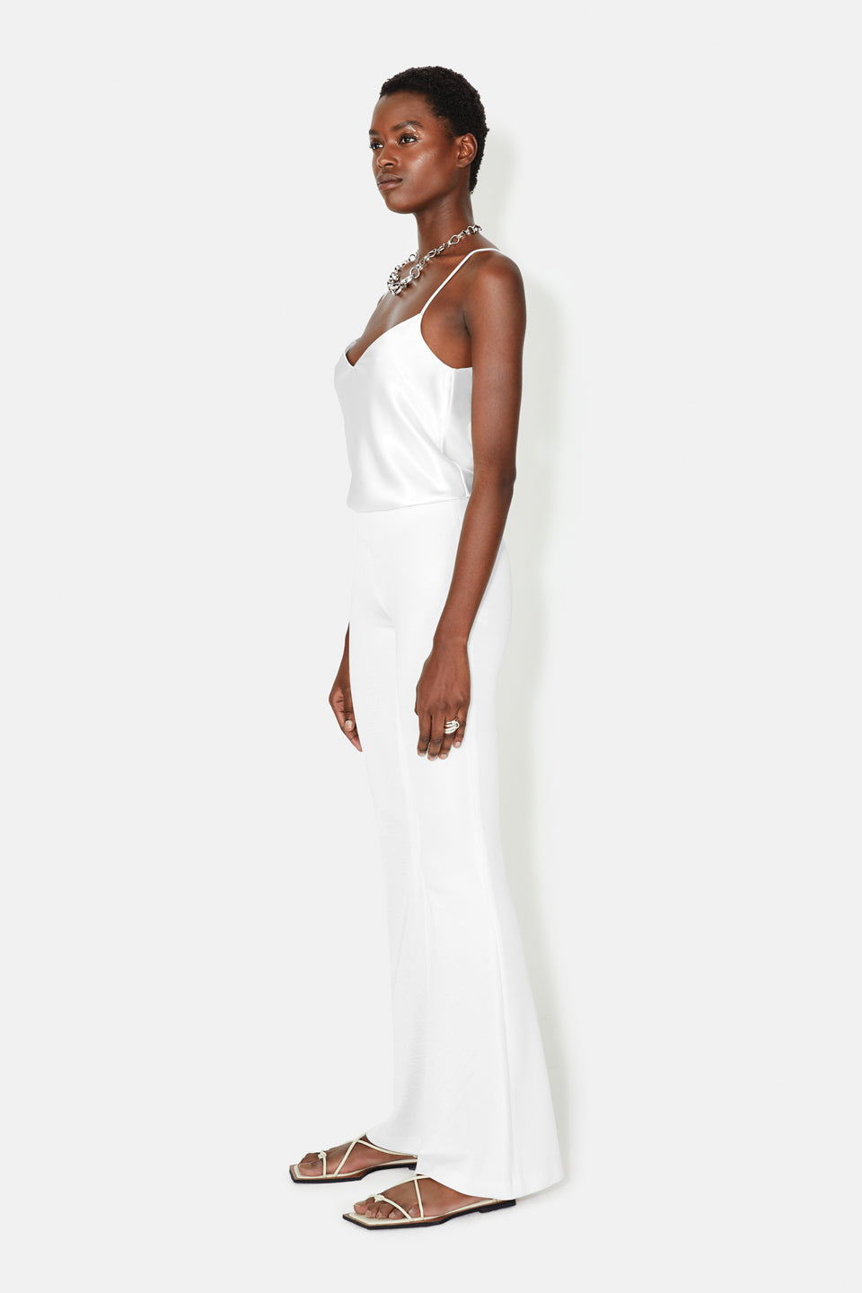 Pantalon évasé - White
