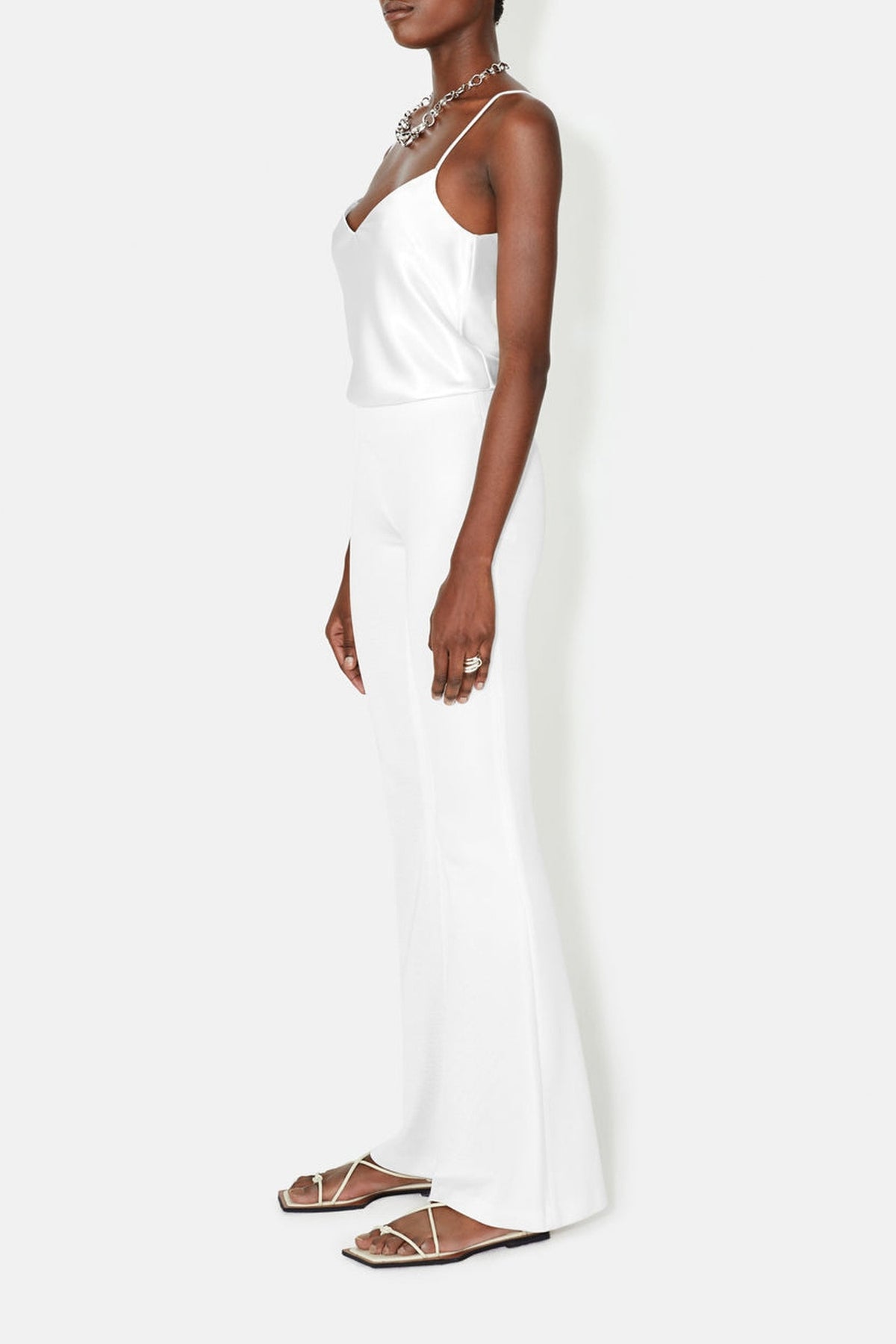 Flared Trousers - White