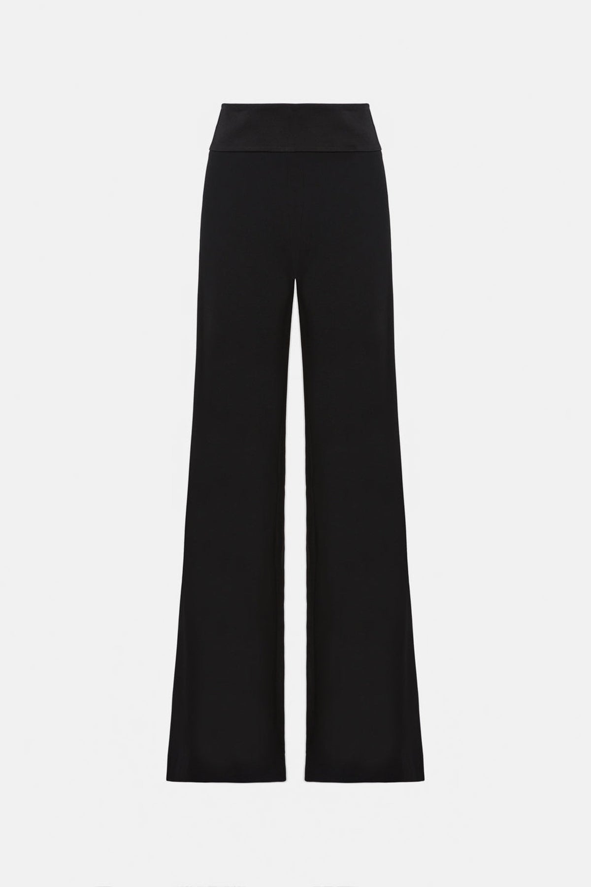 Wide Leg Crepe Trousers - Black