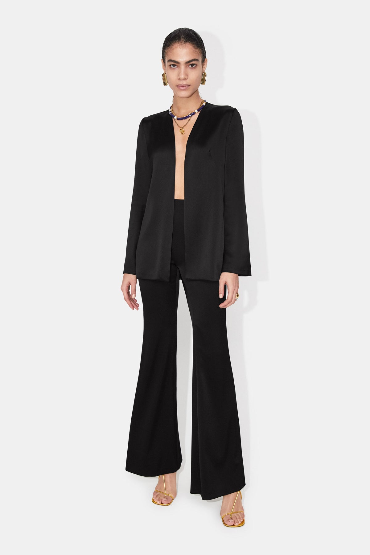 Satin Slip Jacket - Black