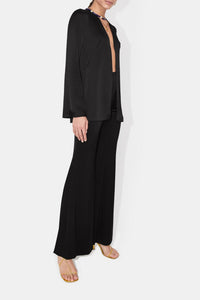 Satin Slip Jacket - Black