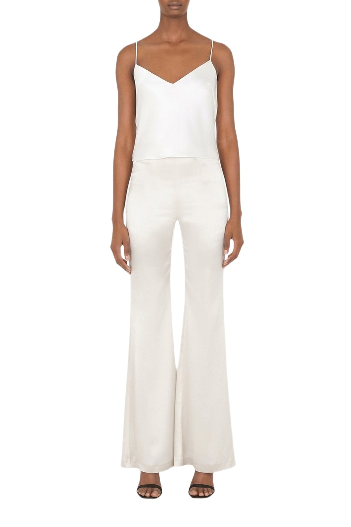 Atruvia Satin High-Waisted Trousers - Platinum