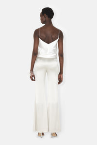 Pantalon taille haute en satin Atruvia - Platinum