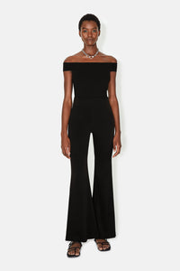 High Waisted Satin Trouser - Black