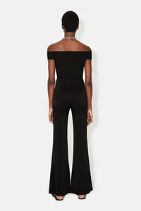 High Waisted Satin Trouser - Black