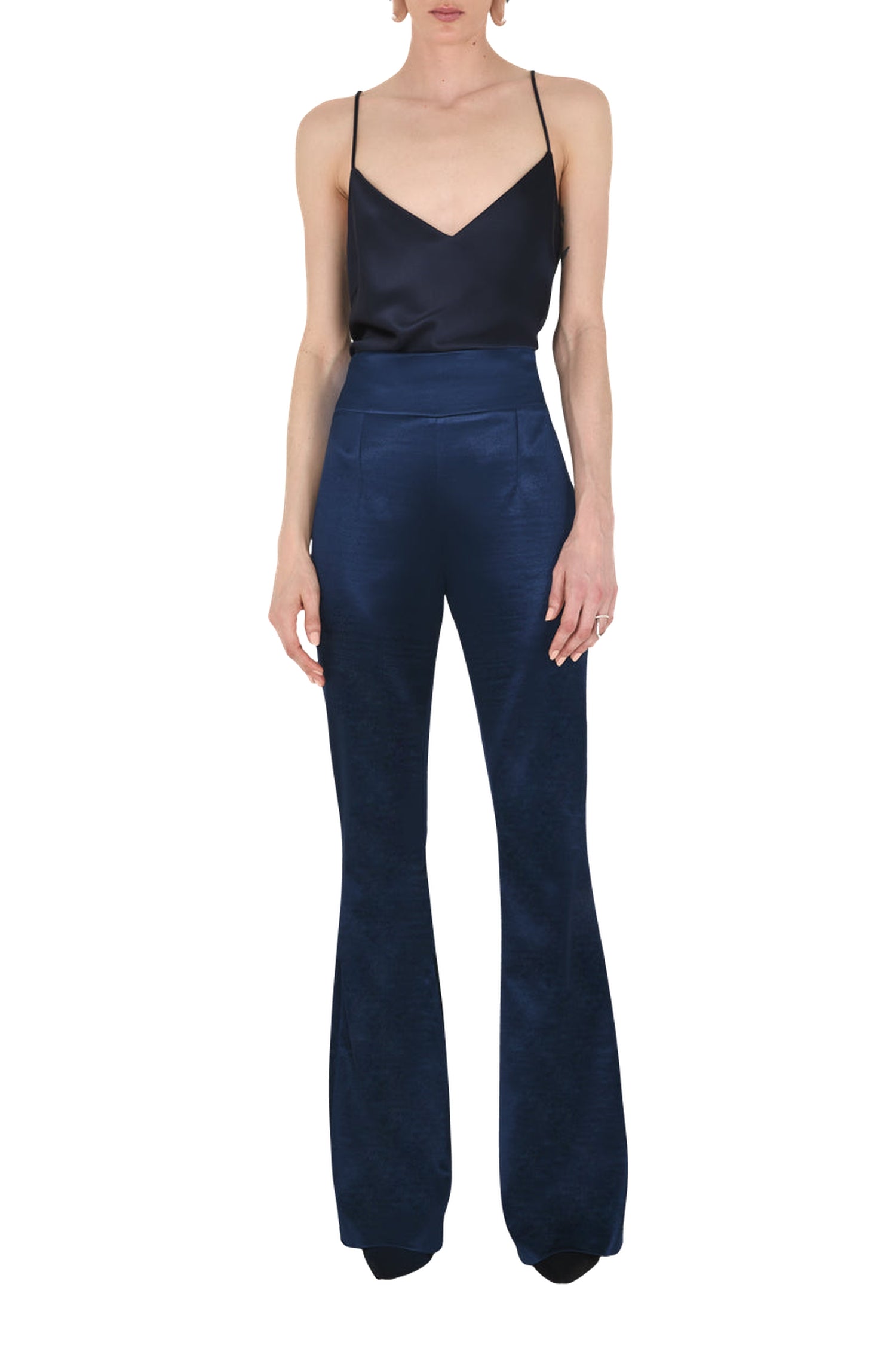 Carved satin trousers - Blue Moon