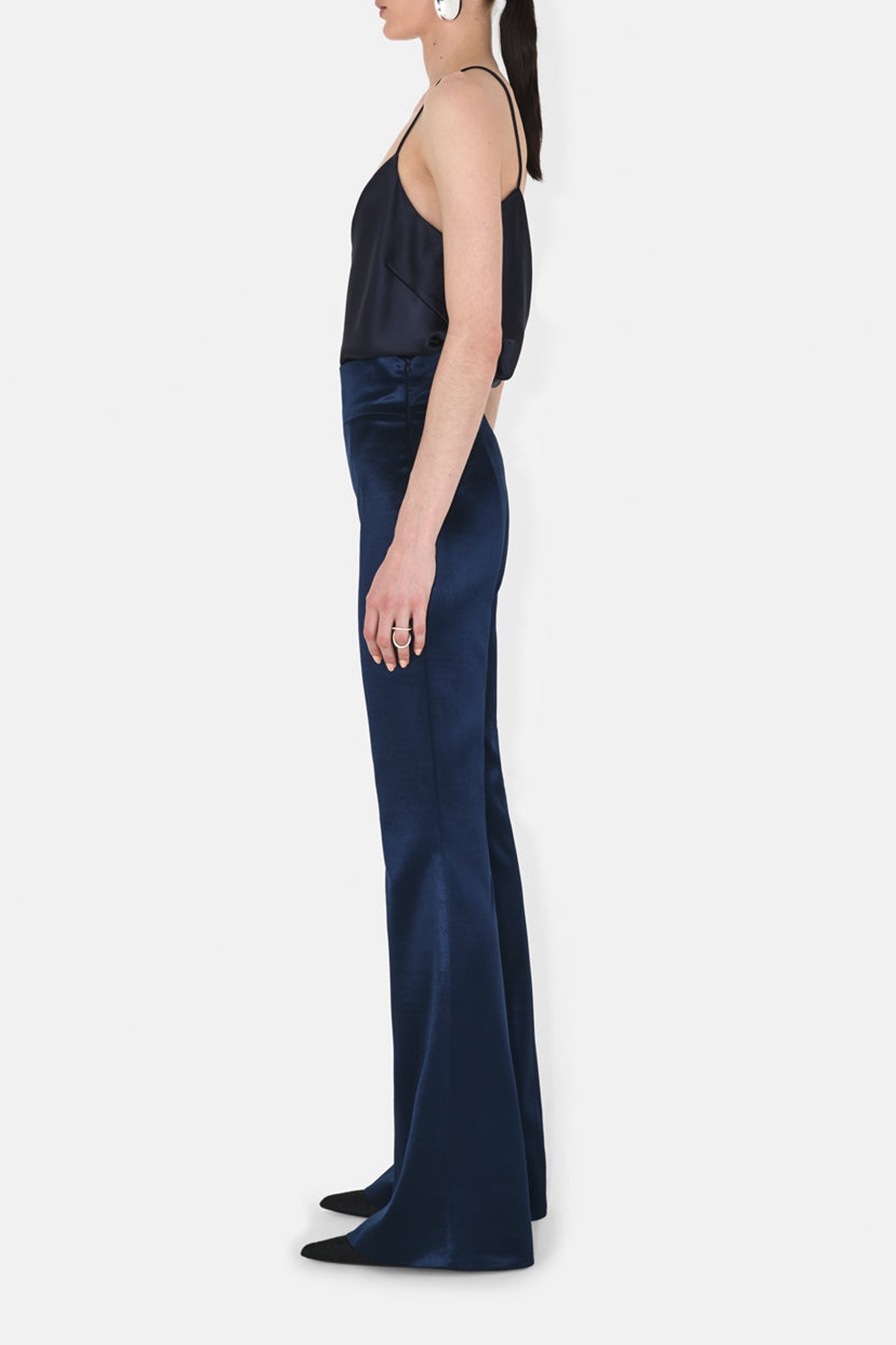 Carved satin trousers - Blue Moon